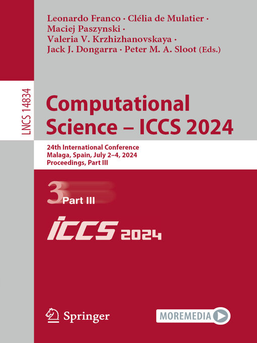 Title details for Computational Science – ICCS 2024 by Leonardo Franco - Available